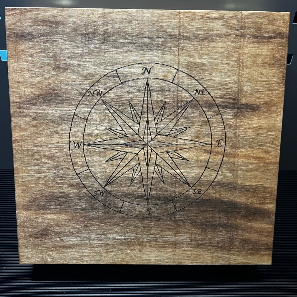 Handmade Rustic Brown Compass Trinket Box
